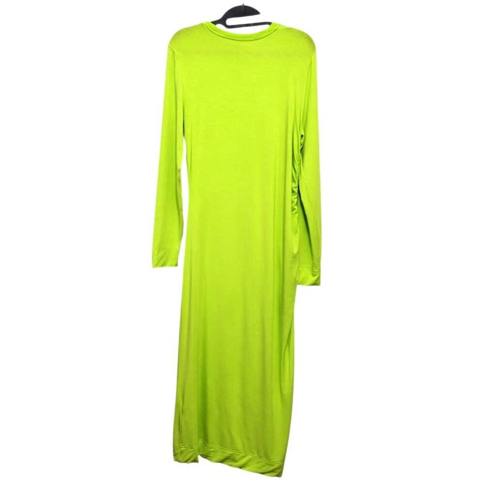 GANNI Green Lyocell Jersey Dress Lime Popcicle Maxi - Picture 7 of 11